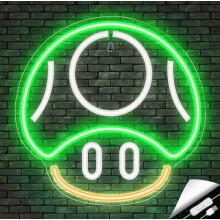 Neonreclame met paddenstoel-LED-decoratie voor gaming