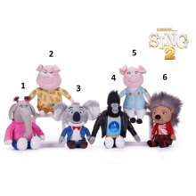 Sing 2 Plush Toys: Ash, Buster, Gunter, Johnny, Meena, Rosita & Mike – Soft Stuffed Animal Pillows for Kids' Birthday Gifts