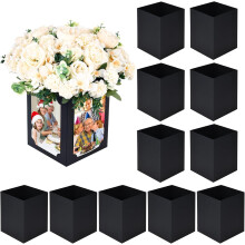 12 centres de table photo de 15 cm – Cadres photo creux pour décoration de table (noir) – Mariage, remise de diplômes et anniversaire