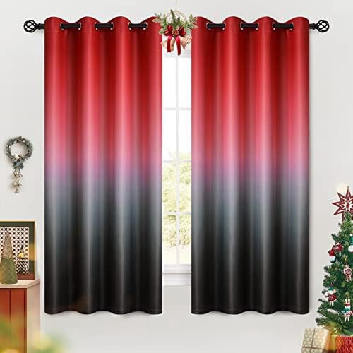 Κουρτίνες Ombre για σκούρο δωμάτιο 52x63", 2 πάνελ, πολυεστερικές κουρτίνες που