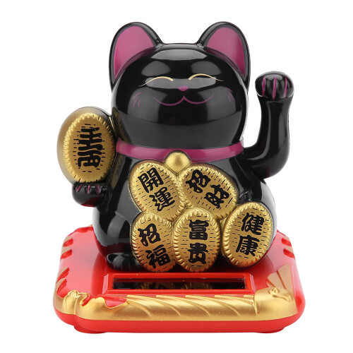 Statuetta solare del gatto portafortuna per casa, ufficio e auto.