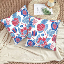 Conjunto de 2 capas de almofada rústicas estilo jacobino, 40x40cm (16x16 polegadas).
