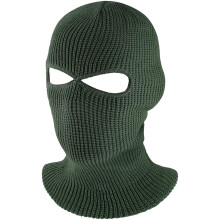 Bufanda tubular de punto de 2 agujeros para cubrir completamente el rostro, pasamontañas de invierno, gorro de punto cálido para deportes al aire