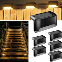 Lot de 6 lampes solaires d'extérieur pour terrasse, escaliers, clôtures, jardins, patios et allées (blanc chaud), étanches.