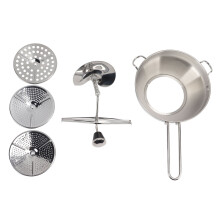 Manual Vegetable Mill Stainless Steel Food Rotary Mill Strainer Potato Strawberry Jam Masher Grinder with 3 Milling Disc