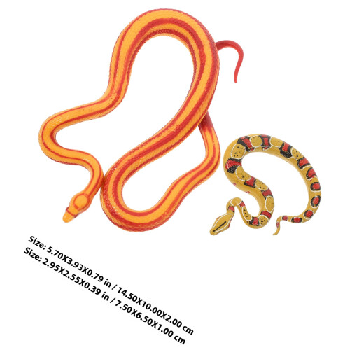 2Pièces Figurines Animaux Serpent Simulation Plastique Colorée 1