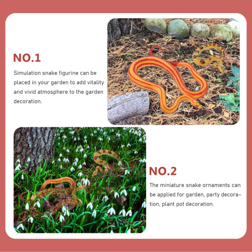 2Pièces Figurines Animaux Serpent Simulation Plastique Colorée 2