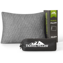 Small Shredded Memory Foam Pw, Camping Pw Travel Pw - Compressible Medium Firm, Breathable Cover, Ideal Backpacking Hiking, Airplane and Car