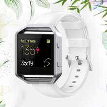 Vitt PU-smartklockarmband Snyggt ergonomiskt armband för män och kvinnor, perfekt för alla tillfällen