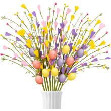 Paasdecoraties: eierprikkers - kunstmatige bloemstelen, decoratieve bloemstukken voor thuis, vaas, tafeldecoratie