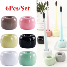 Lot de 6 mini porte-brosses à dents en céramique élégants