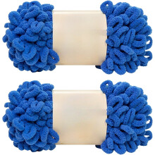 100% polyester chenille pluizig garen, 2 stuks/200 g lusvormig doe-het-zelf handbreigaren – zacht, licht en dik voor vingerbreien