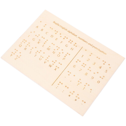 5Pièces Support Braille Bois Beige Outils Enseignement Aveugles 1