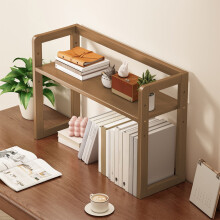 Étagère de bureau réglable Eliaeconx, organisateur de rangement à 2 niveaux, présentoir à livres autoportant, pour bureau ou comptoir, style