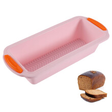 Meatloaf and Bread Pan | Non-Stick Silicone Loaf Pan for Baking Banana Bread, Meat Loaf, Pound Cake | Non-Stick Silicone, Handles - Pink