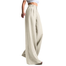 lulshou Pantaloni eleganți pentru femei, primăvară și toamnă, pantaloni drepți, talie înaltă, culoare solidă, versatili pentru birou și