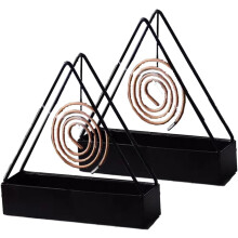 Designer Portable Iron Mosquito Coil Holder 2 pcs Sets with Handle - Fireproof Material Incense Holder