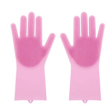 Gants de cuisine magiques réutilisables en silicone, brosse de nettoyage, gants à récurer résistants à la chaleur (lot de 2)