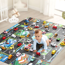 Extra-Large Kids City Life Play Mat – Educational Road Traffic System, Multi-Color Activity Rug, Safe & Fun, Compatible with Learning Centers