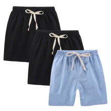 Shorts de verão infantis casuais de perna larga, confortáveis, de cintura alta e com cordão ajustável.