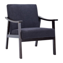 Mid-Century Modern Accent Chair Upholstered Black Wood Frame