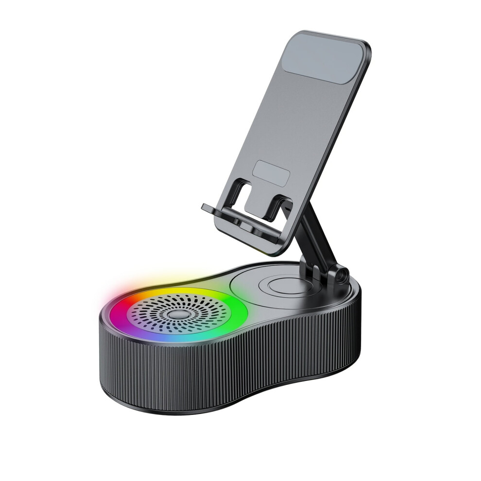 5-In-1 Wireless Speaker & Phone Holder W/ 2000Mah Power Bank, 360 Foldable, Hd Stereo + Ambient Lights, Fits All Phones/Tablets Â Travel/Emergency 9110895722053