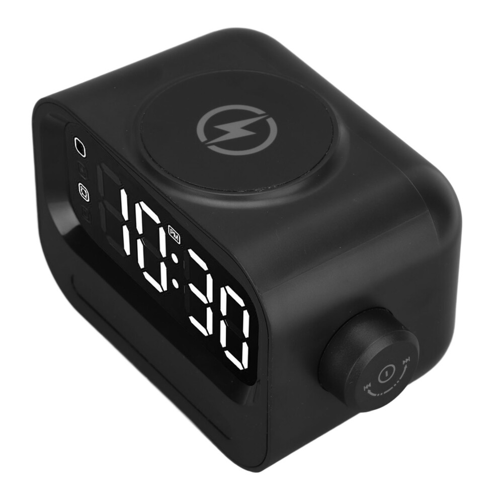 Wireless Charger Bluetooth Speaker With Alarm, Rgb Lights, 15W Black 6941385688411