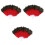 3Pièces Éventail Rouge Pliable Usage Décoratif 3