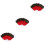 3Pièces Éventail Rouge Pliable Usage Décoratif 5