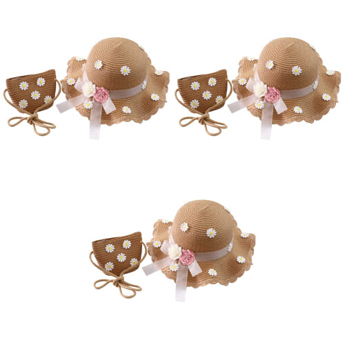 6Pièces Chapeaux Été Bébé Khaki En , Et Style Fleuri 2