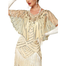 Women's 1920s Shawl Wraps,Sequin Flapper Evening Shawls for women Gatsby Accessories for Harlem Night