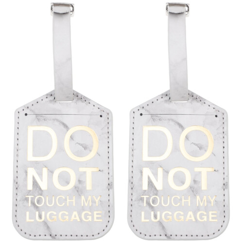 2Pièces Étiquettes PU Réutilisables Clair Pour Voyage 2