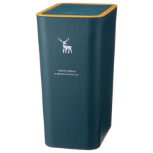Poubelle Boc9L/12L Ă poussoir, design Ă©troit, large ouverture, rĂ©sistante aux chiens, gain de place, anti-odeurs, motif Ă©lan, couvercle Ă