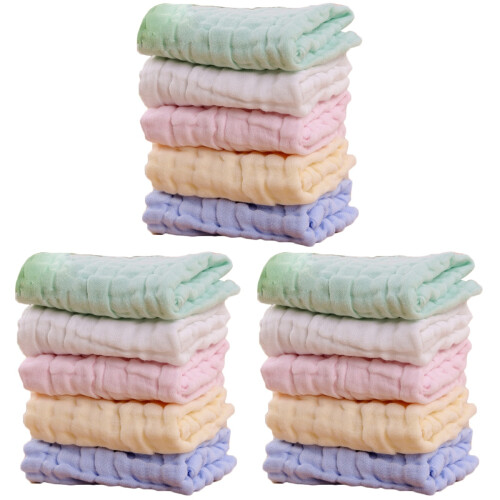 15Pièces Serviettes Absorbantes Assorties Douces 1