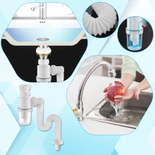 Clearance Item! Cleaning Supplies,Kitchen Gadgets,Sink Drain Pipe Kit Sink Drains Siphon Bottle Drain Kit for Bathroom Sinks Whitehome essentials