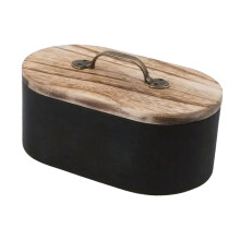 Scatola organizer in legno per assorbenti e tamponi con coperchio