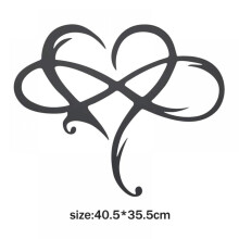 Décoration murale en métal en forme de cœur infini, compatible avec une utilisation extérieure, plaque géométrique en acier avec symbole