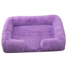 Großes Hundebett, Plüsch-Haustierbett, Winterbett mit dicker Polsterung, Hundeschlafsofa mit herausnehmbarer Polsterung, quadratisches Hundebett