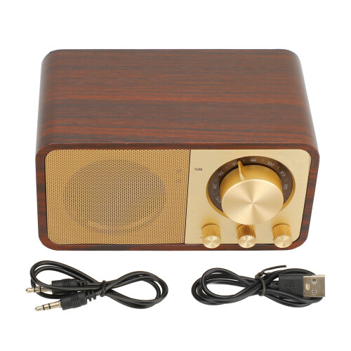 Retro Wood Bluetooth Speaker 1800mAh Mini Portable 1