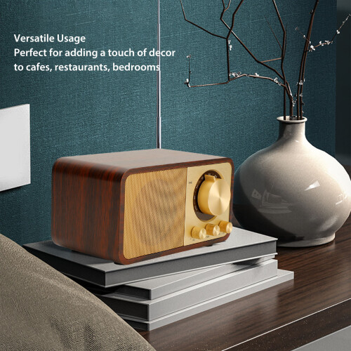 Retro Wood Bluetooth Speaker 1800mAh Mini Portable 2