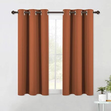 Burnt Orange Blackout Curtains Thermal Insulated 2 Panels