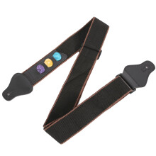 Guitar Strap Electric Bass Strap Guitar Adjustable Belt Guitar Pu Leather Strap Black Random Color