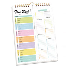 Decorably Wochenplaner und Einkaufsliste in Pastellfarben mit 52 Blatt, 8,5 x 11 Zoll (21,6 x 27,9 cm), magnetischer Federbindung –