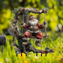 Outdoor Garden Statues Santa Claus Garden Decoration Acrylic Decoration Bohemian Style Insert
