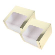 Aufbewahrungsbox für goldene Hüte mit Sichtfenster, 2 Stück