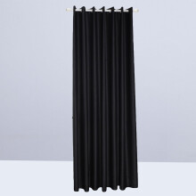Black Textured Grommet Curtain (1 Pack) - 13x51 Inches, Small Window Privacy, Energy-Saving Room Darkening
