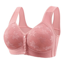 HEVIRGO2PCS Damesbeha met voorsluiting in grote maten, verstelbare bandjes, bloemenborduurwerk, push-up, zonder beugel, schokbestendig,