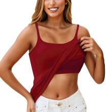 HOCIRET BH-Tanktops für Damen, integrierte BHs, verstellbare Spaghettiträger, integrierte BHs, Yoga- und Workout-BHs, Plus-Size-Unterhemden mit
