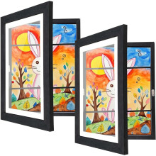 2er-Pack Kinder-Kunstrahmen, 21,6 x 27,9 cm, Frontöffnung, geeignet für Kinderzeichnungen, Wanddekoration, Aufbewahrung für Bastelmaterialien