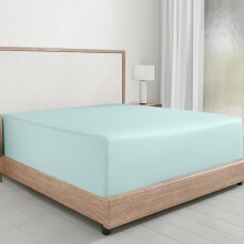 Soft 100% Cotton Twin XL Fitted Sheet Only, Durable Sateen, All-Around Elastic, Head Side/Foot Side Indicators, Twin XL No Slip Sheets (Seafoam)